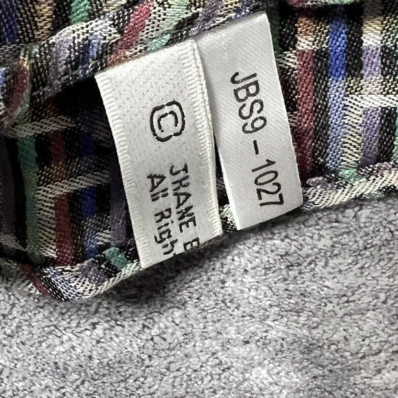 Jhane Barnes Mens Button Down Shirt M 15-1/2 Gray Brown Cotton Long Sleeve - Picture 8 of 8